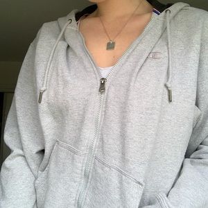 grey vintage champion zip up